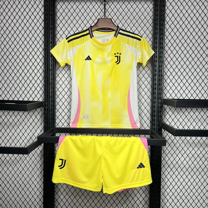Juventus Soccer Jersey Away Kids Kit Jersey+Shorts 2024/25