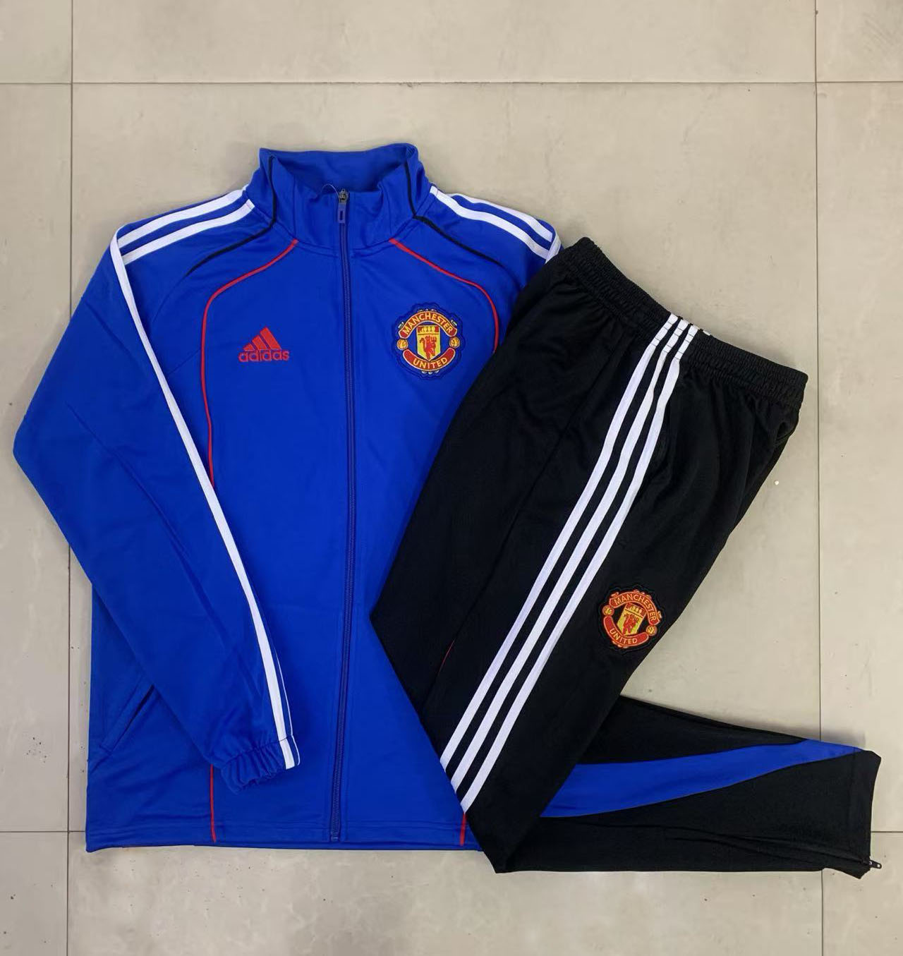 Kids Manchester United Training Kit (Jacket+Pants) Blue 2025/26