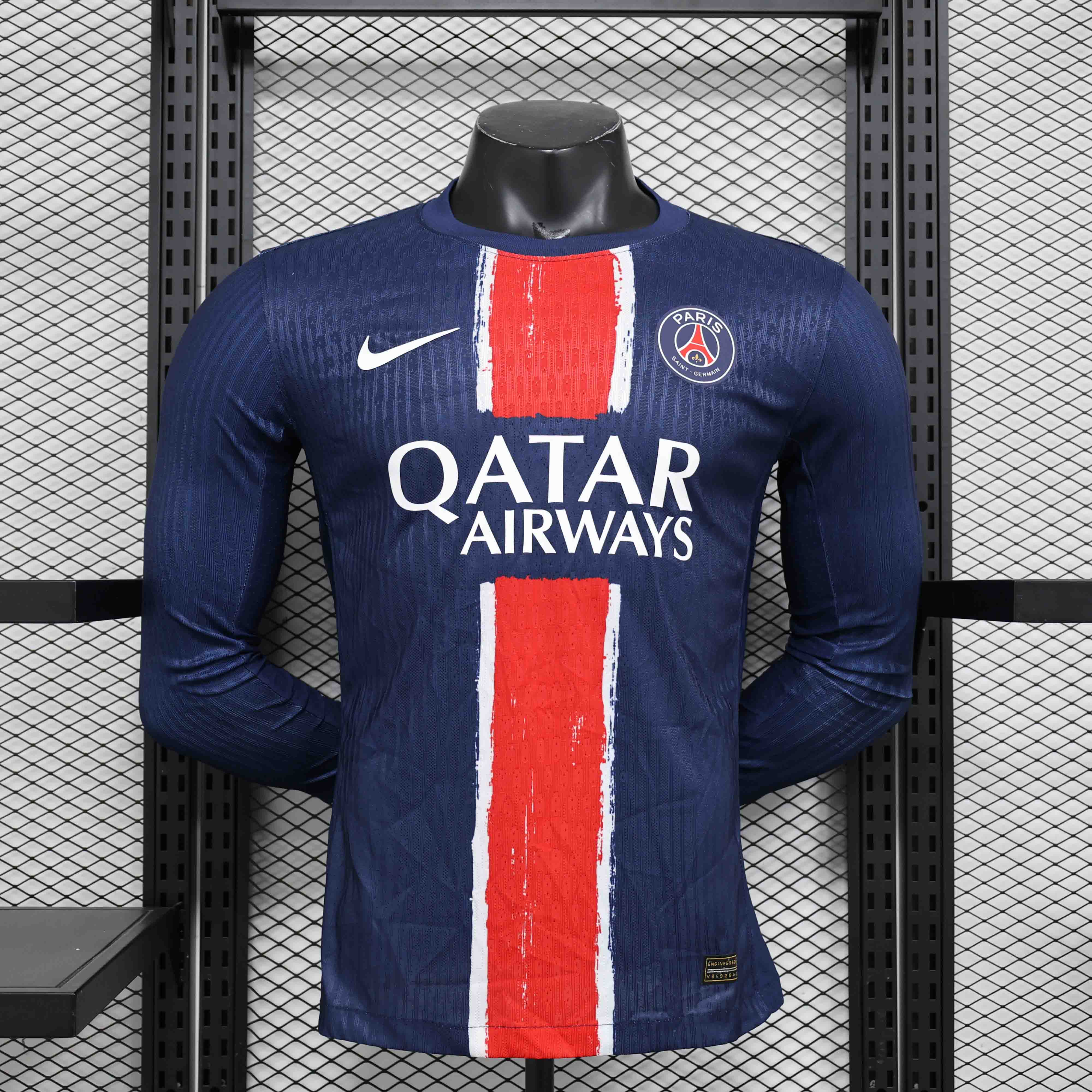 Authentic Soccer Jersey PSG Home Long Sleeve Shirt 2024/25