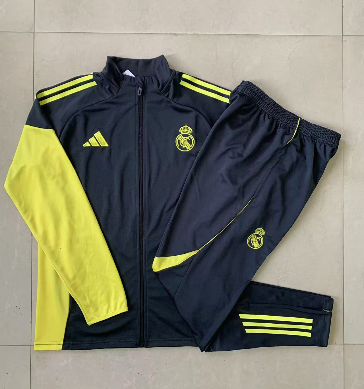 Kids Real Madrid Training Kit (Jacket+Pants) Deep Grey 2025/26