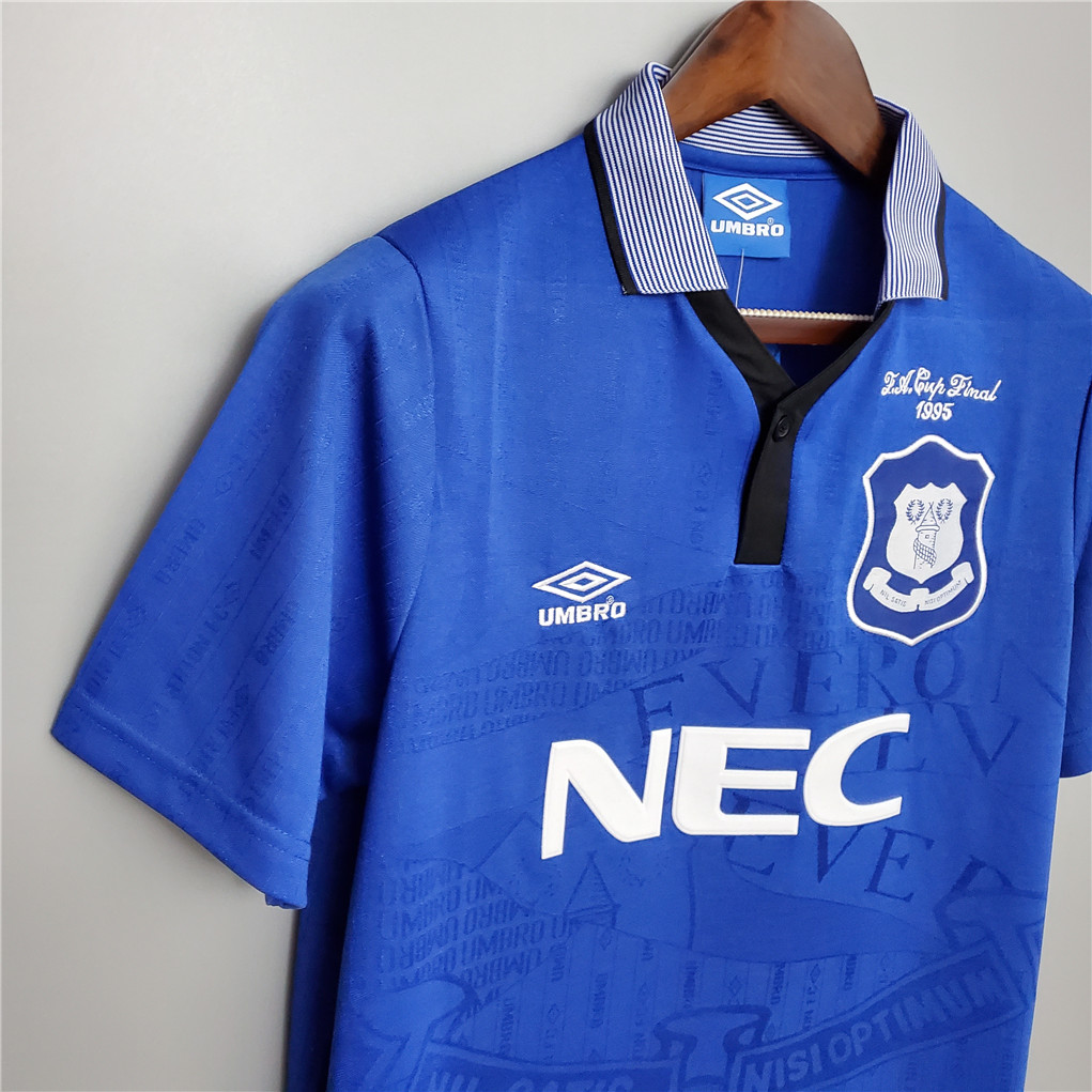 Everton Retro Football Jersey Home Custom Shirt 1994/95