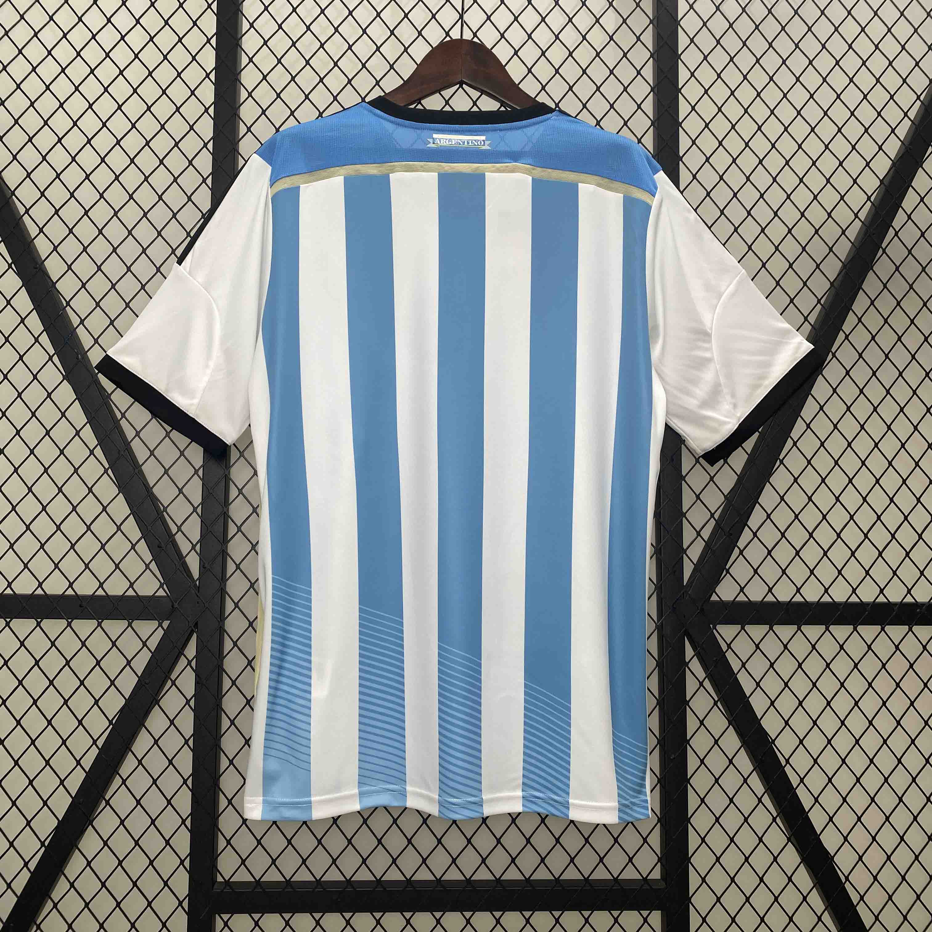 Argentina Retro Jersey Custom Home Football Jersey 2014