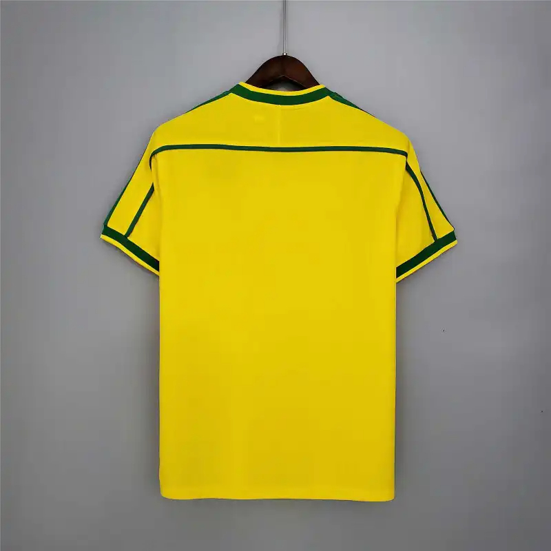 Brazil Retro Jersey Custom Home Soccer Jersey 1998
