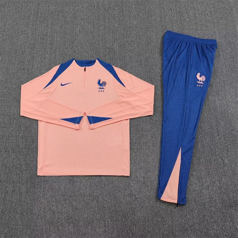 France Authentic Training Kit (Jacket+Pants) Orange 2025 - Player Version