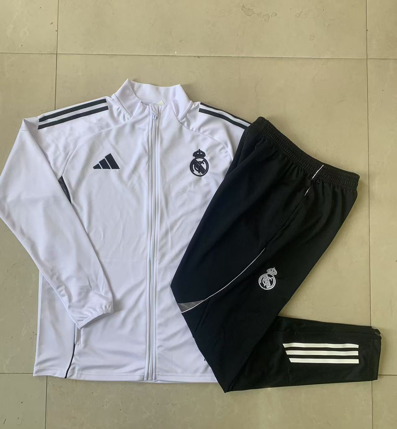 Kids Real Madrid Training Kit (Jacket+Pants) White 2025/26