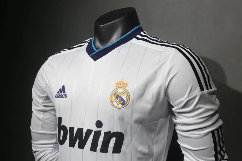 Real Madrid Authentic Retro Jersey Home Long Sleeve Soccer Shirt 2012/13