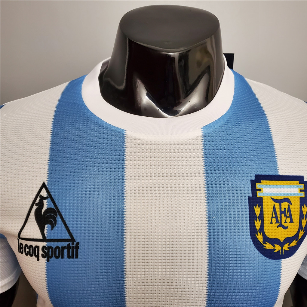 Argentina Authentic Retro Jersey Home Football Jersey 1986
