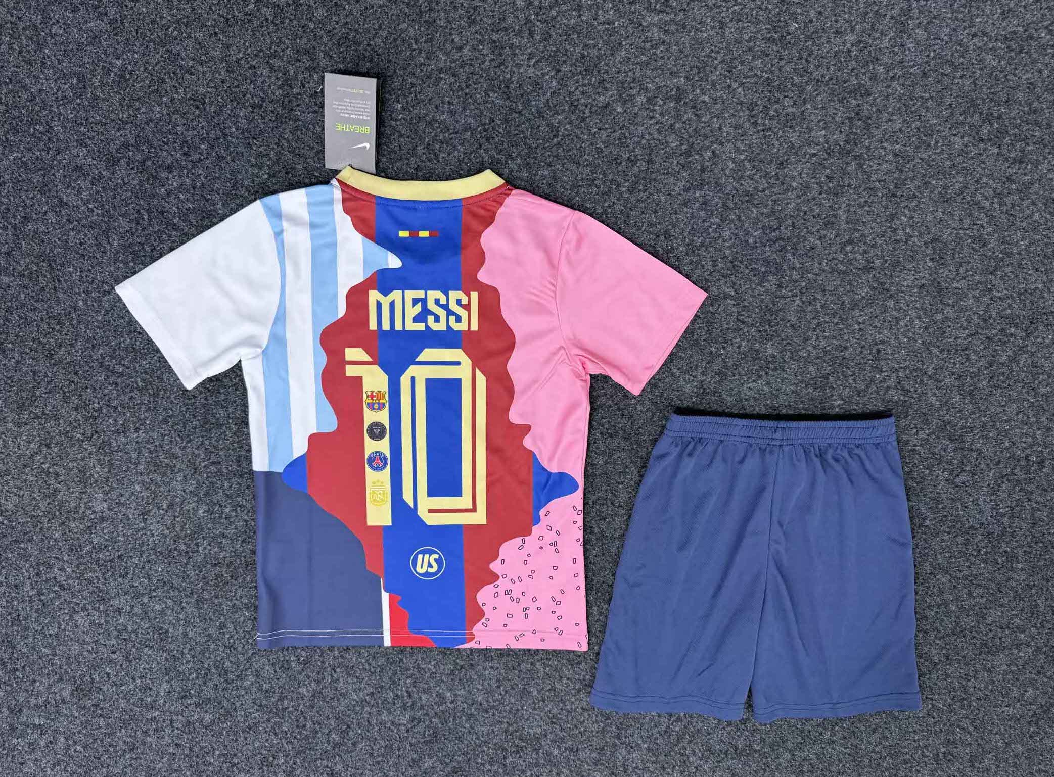 Messi Commemorative Edition Kids Kit Jersey+Shorts 2025/26 - All Club Mix