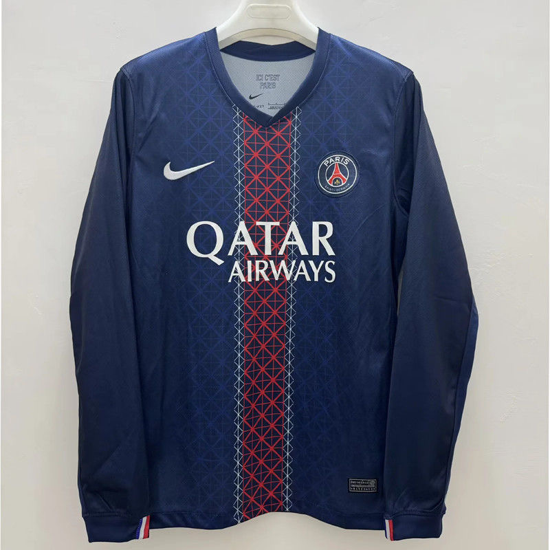 PSG Soccer Jersey Home Long Sleeve Custom Shirt 2025/26
