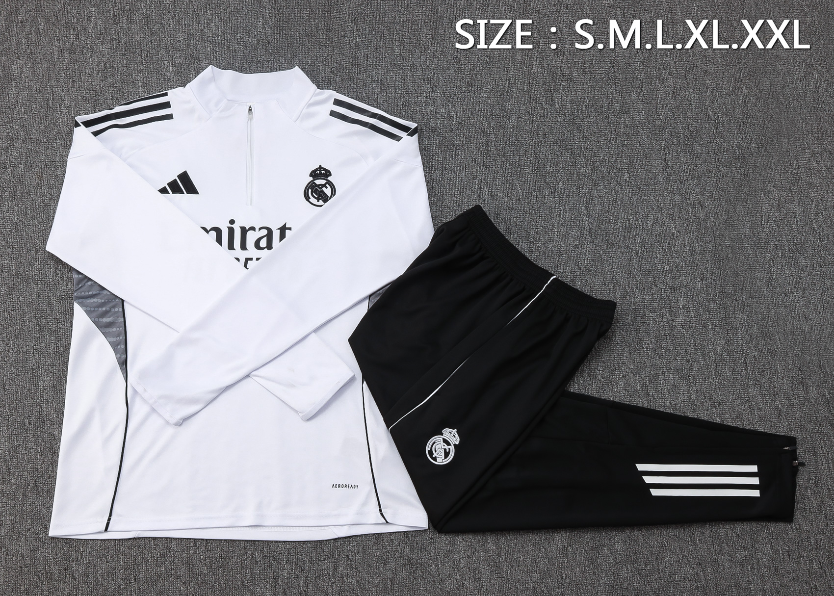 Real Madrid Training Kit (Sweatshirt+Pants) White 2025/26