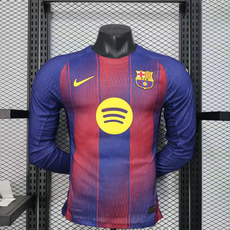 Authentic Soccer Jersey Barcelona Home Long Sleeve Shirt 2025/26