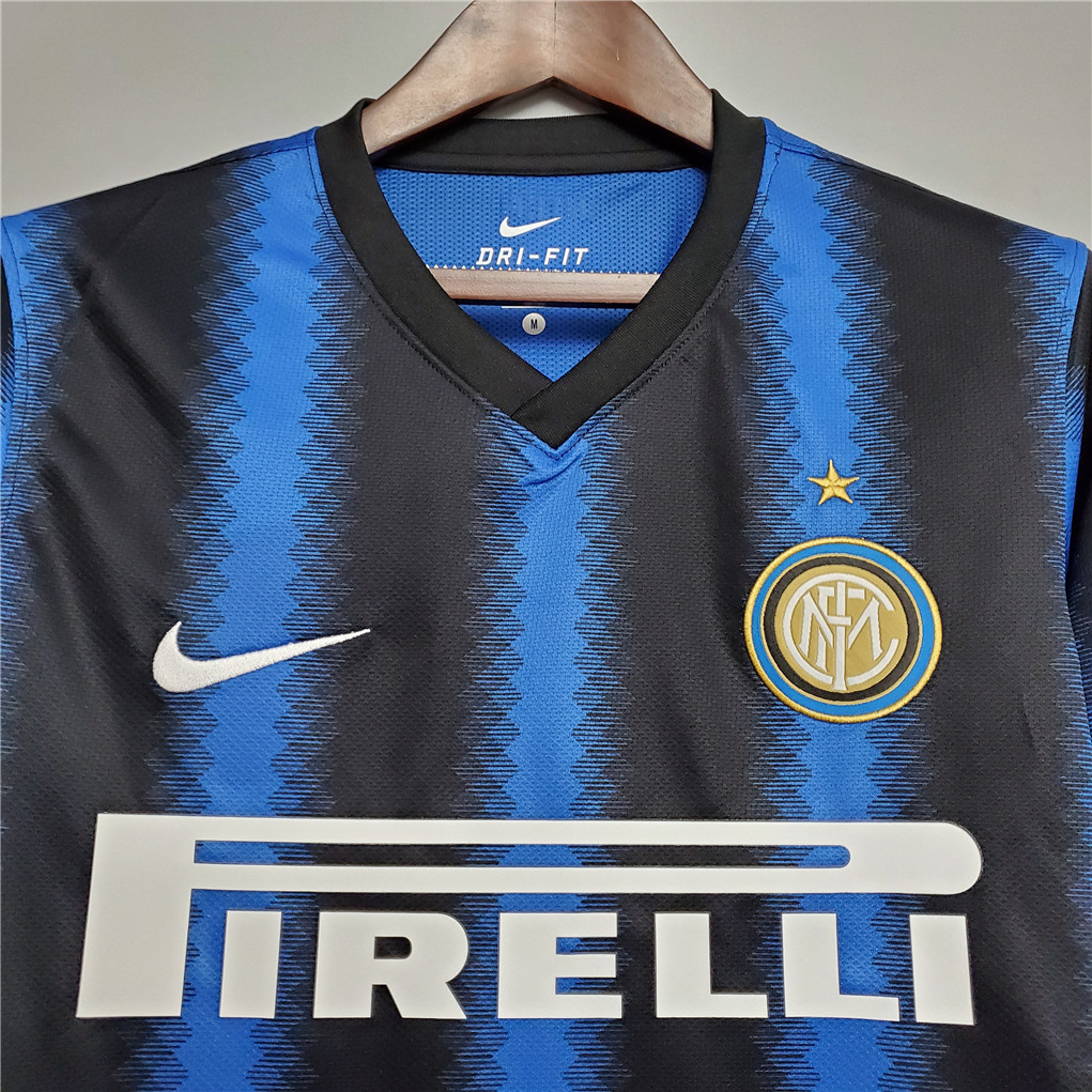 Inter Milan Jersey Custom Home Retro Soccer Jersey Long Sleeve 2010/11