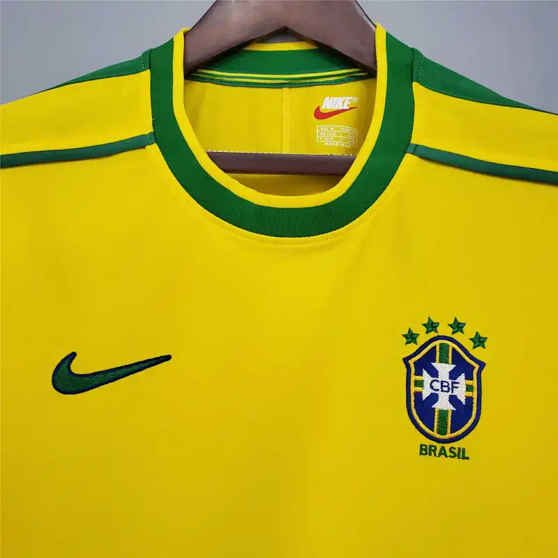 Brazil Retro Jersey Custom Home Soccer Jersey 1998