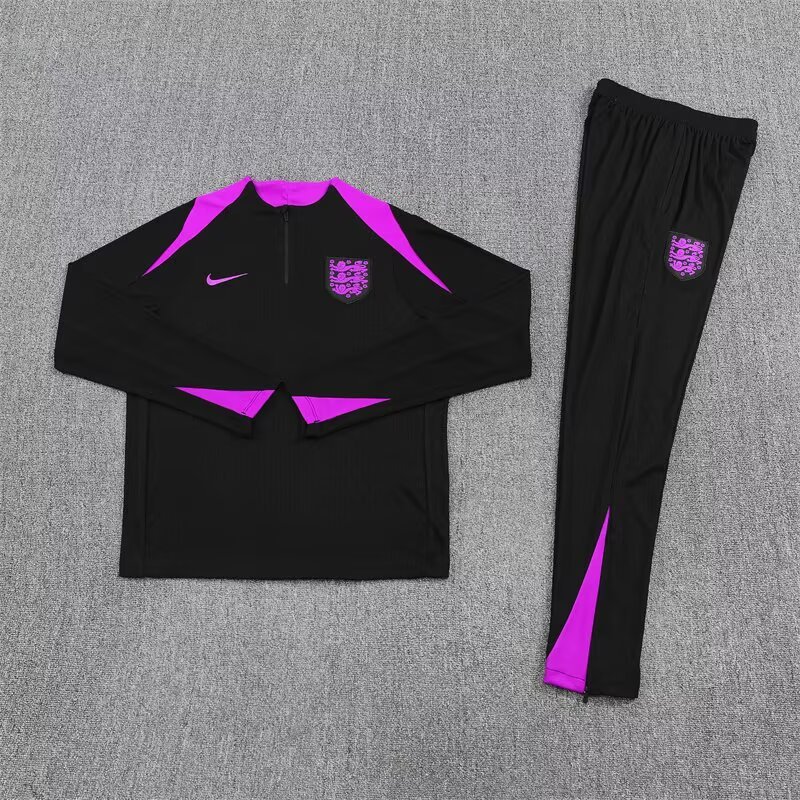 England Authentic Training Kit (Sweatshirt+Pants) Black 2025/26 - Player Version