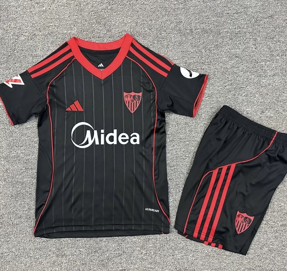 Sevilla FC Soccer Jersey Third Away Kids Kit Jersey+Shorts 2025/26