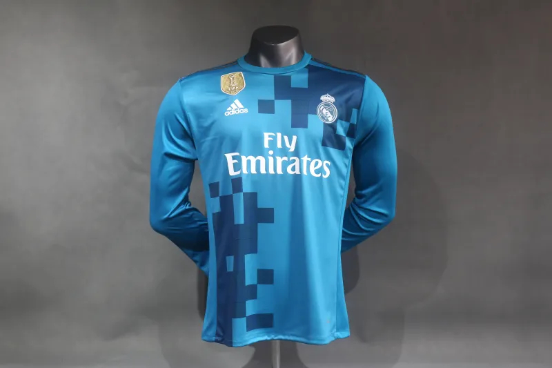 Real Madrid Authentic Retro Jersey Third Away Long Sleeve Soccer Shirt 2017/18