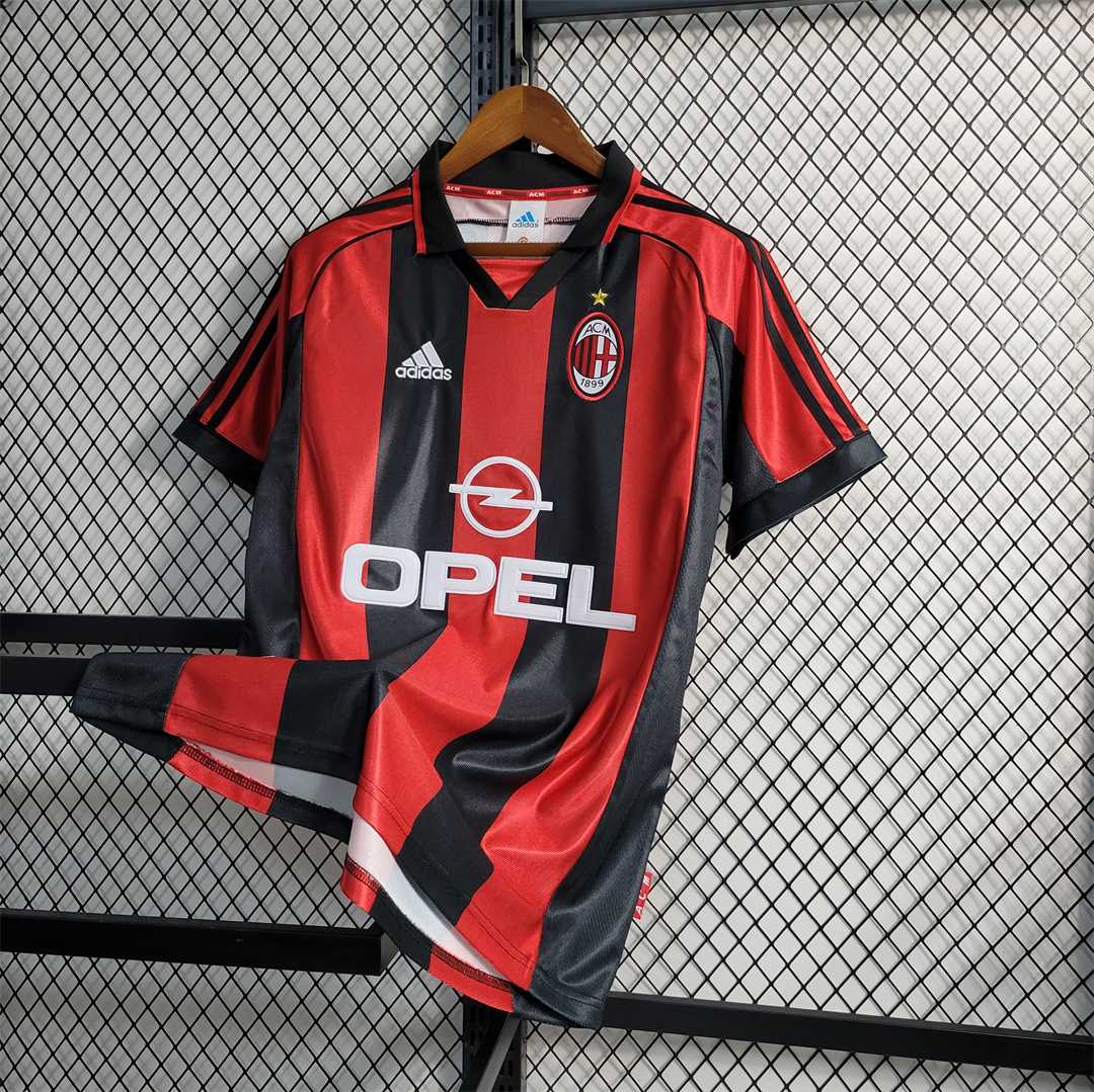 AC Milan Retro Soccer Jersey Home Custom Shirt 1998/00