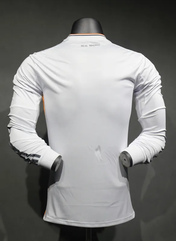 Real Madrid Authentic Retro Jersey Home Long Sleeve Soccer Shirt 2013/14