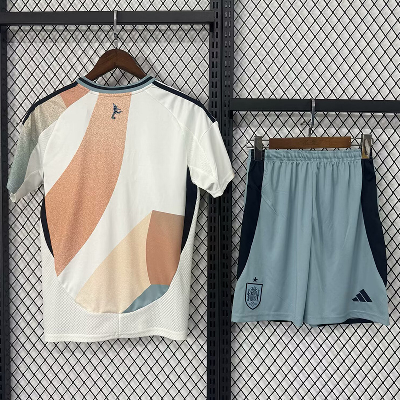 Spain Away Football Uniform Kids Kit Jersey+Shorts 2025