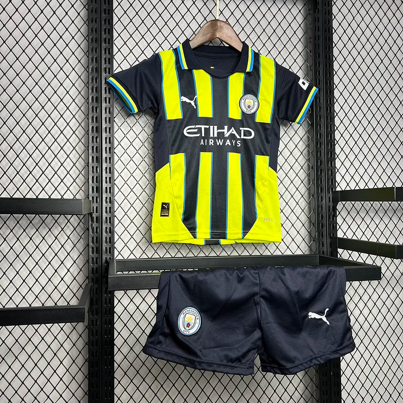 Manchester City Away Kids Kit Jersey+Shorts 2024/25