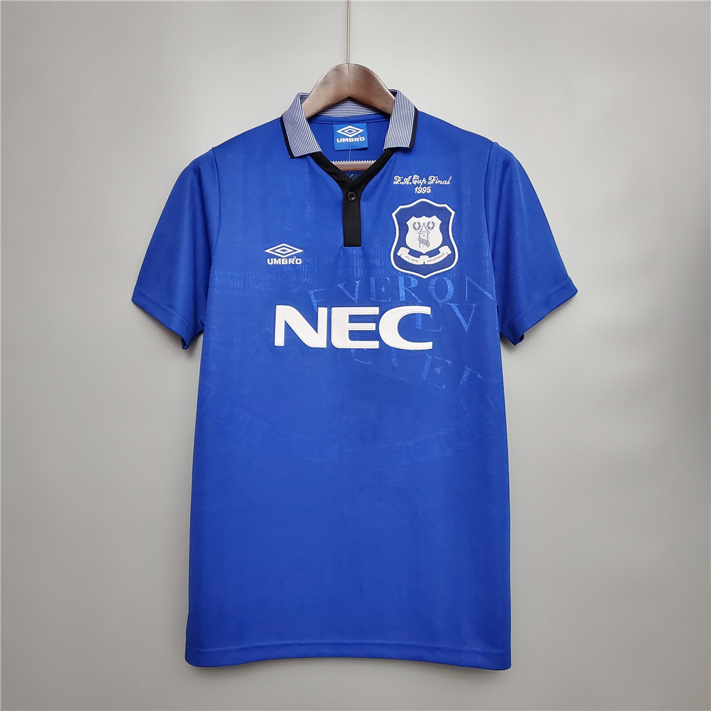 Everton Retro Football Jersey Home Custom Shirt 1994/95