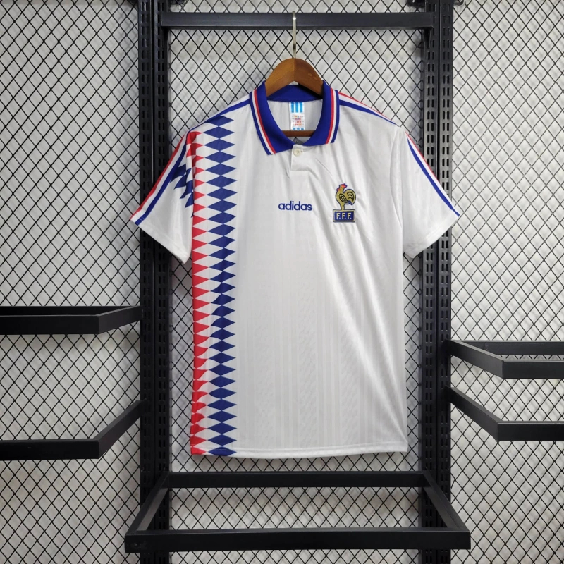France Retro Soccer Jersey Away Custom Shirt World Cup 1994