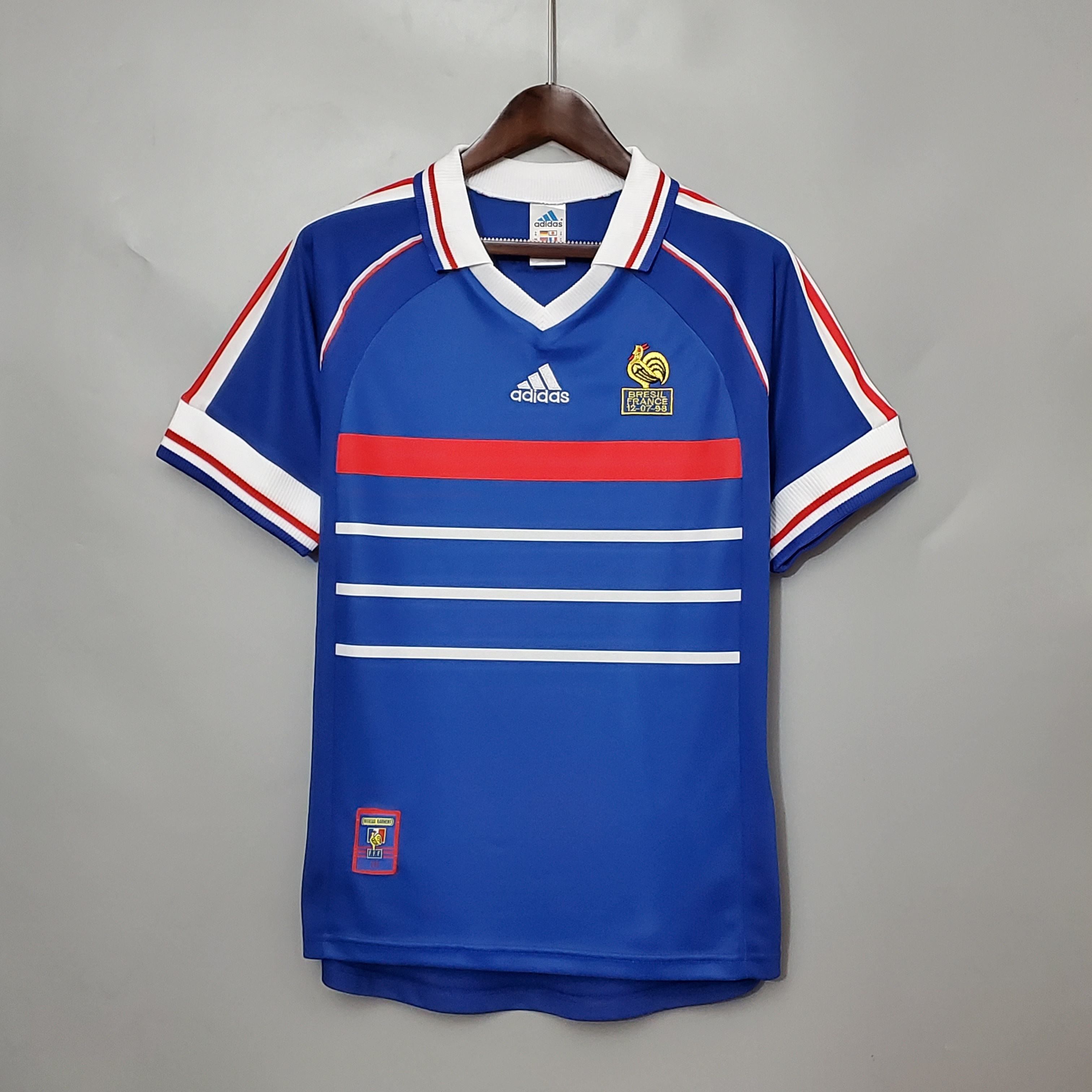 France Retro Soccer Jersey Home Custom Shirt 1998