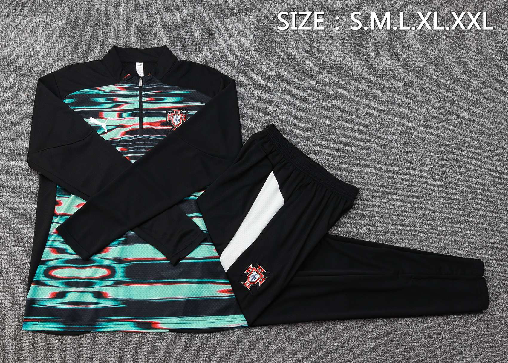 Portugal Training Kit (Sweatshirt+Pants) Black 2025