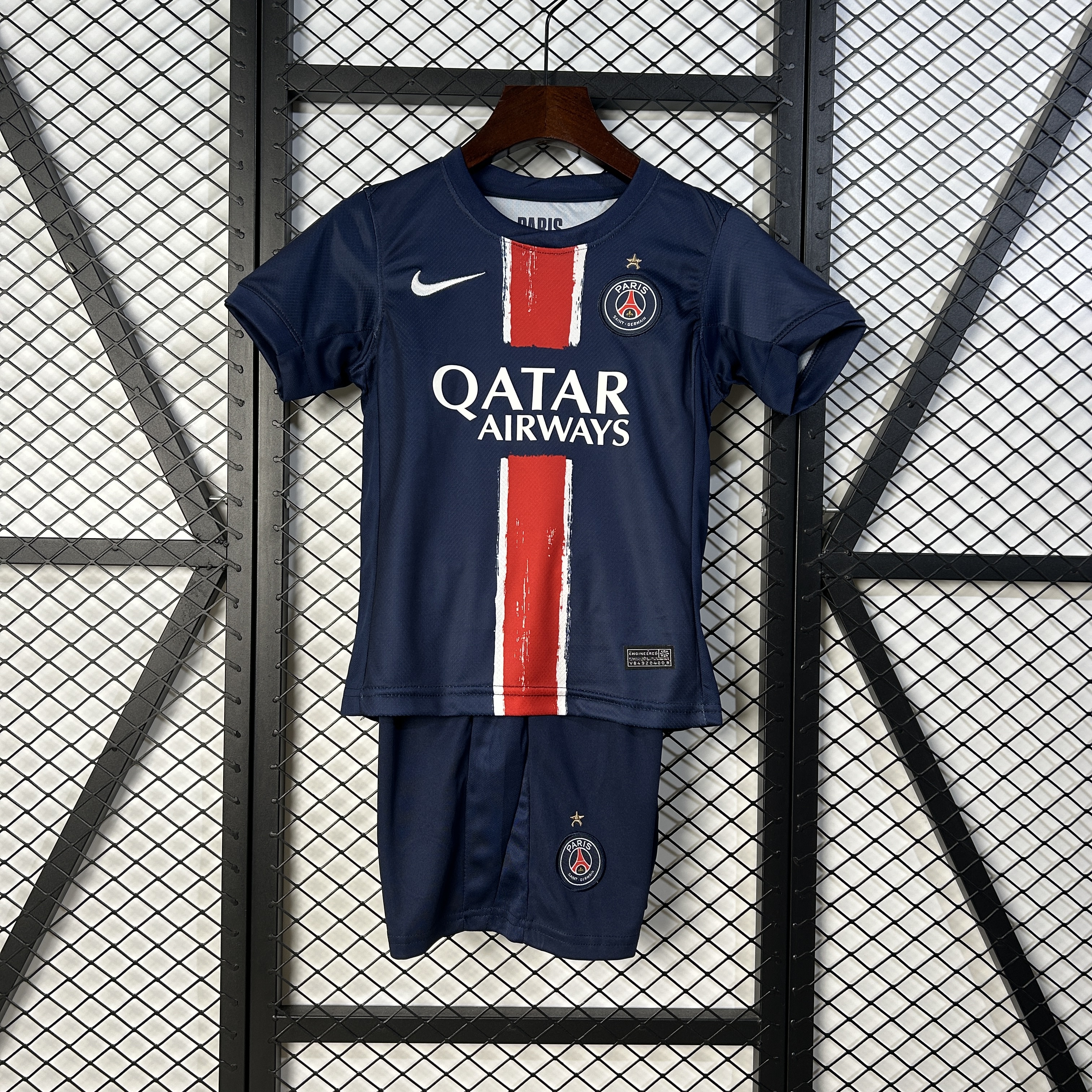 PSG Soccer Jersey Home x Champions of Europe Kids Kit Jersey+Shorts 2024/25
