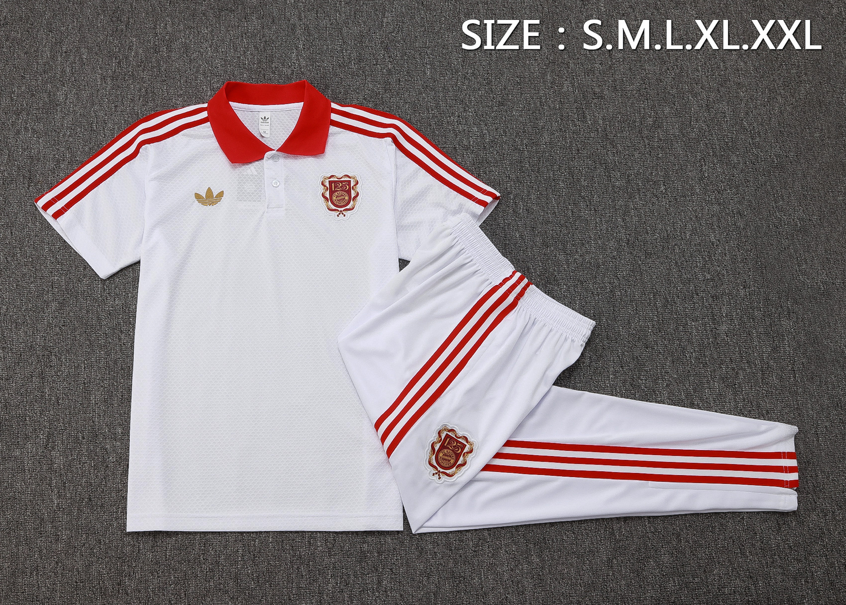 Bayern Munich Training Kit (Polo+Pants) White 2025/26 - 125th Anniversary