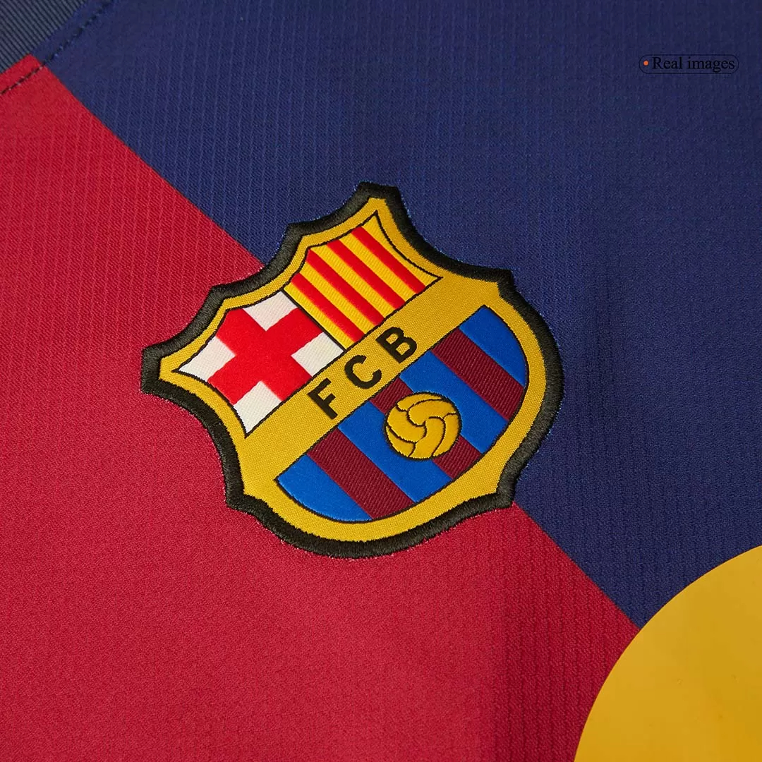 GAVI #6 Barcelona Home Soccer Jersey 2024/25 - Spotify Logo Without Text