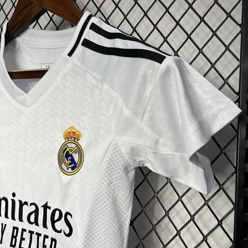 Real Madrid Home Soccer Uniform Kids Kit Jersey+Shorts 2024/25