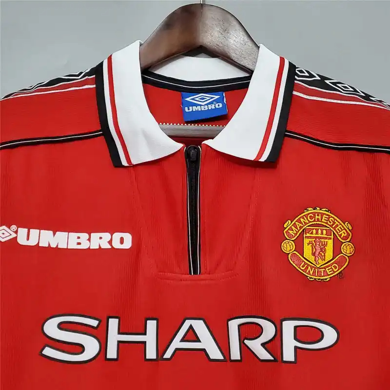 Beckham #7 Manchester United Retro Home Football Jersey Shirt 1998/99