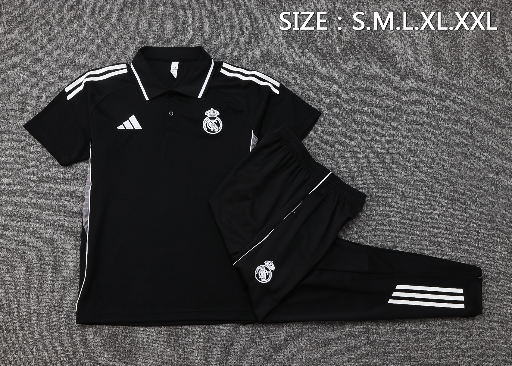 Real Madrid Training Kit (Polo+Pants) Black 2025/26