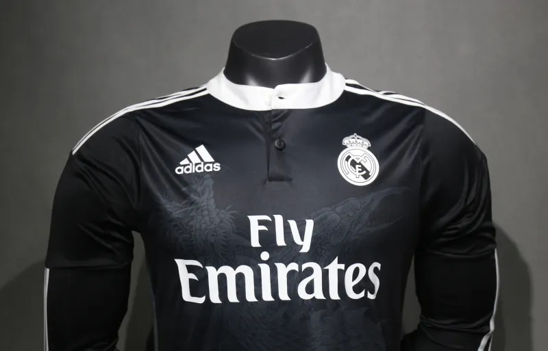 Real Madrid Authentic Retro Jersey Third Away Long Sleeve Soccer Shirt 2014/15