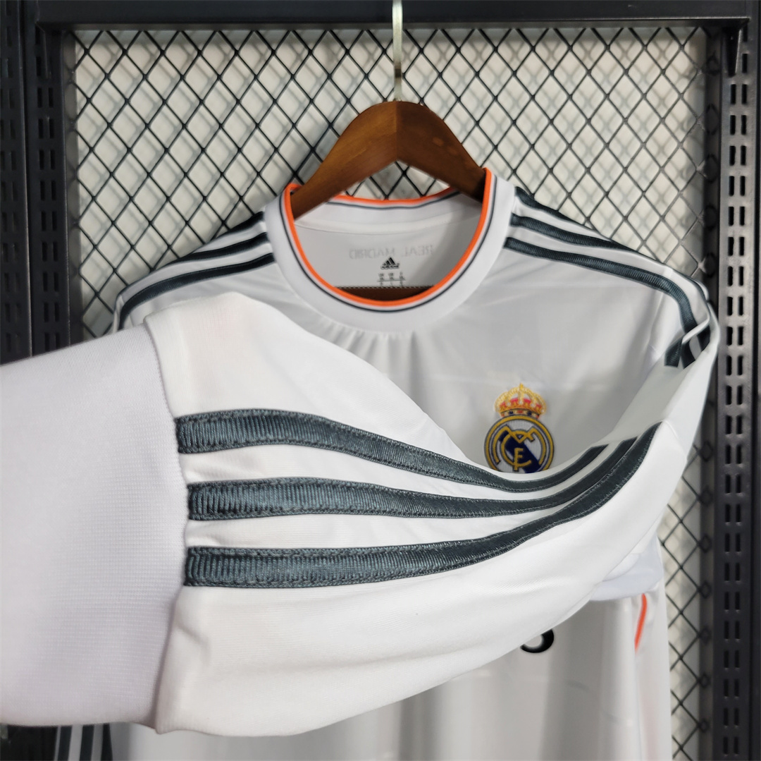 Real Madrid Retro Jersey Home Custom Long Sleeve Soccer Shirt 2013/14