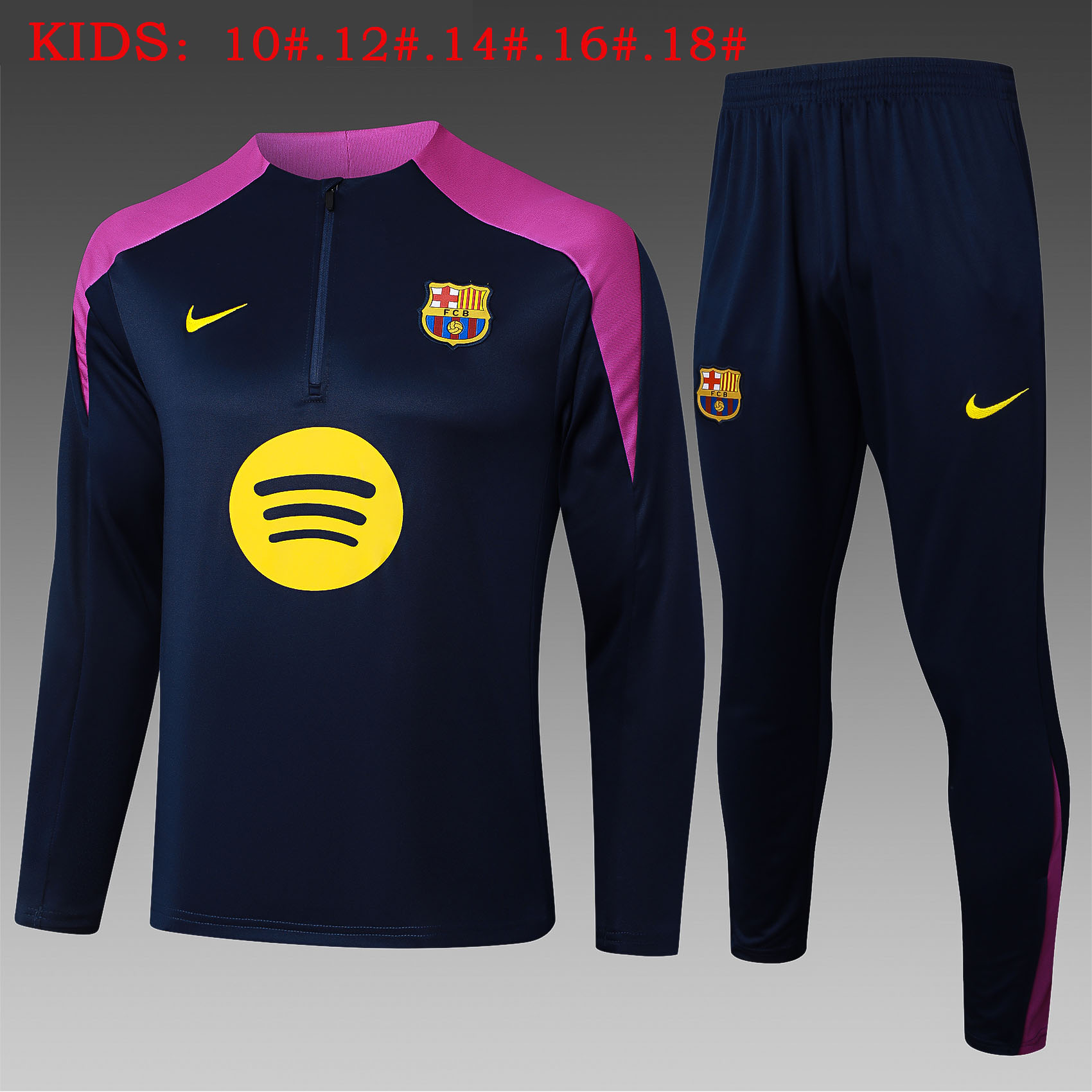 Kids Barcelona Training Kit (Sweatshirt+Pants) Cyan 2025/26
