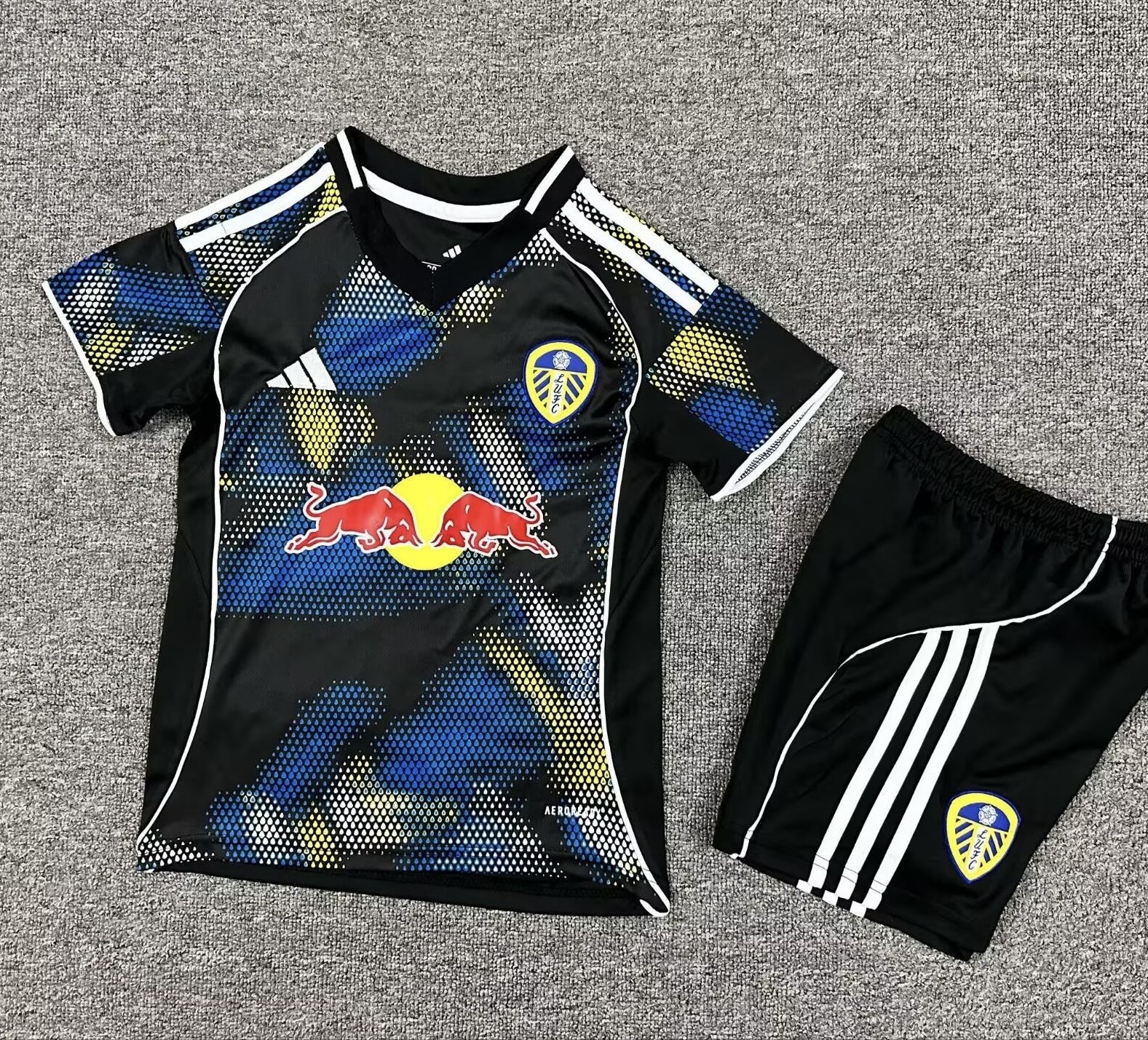 Leeds United Football Jersey Third Away Kids Kit Jersey+Shorts 2025/26