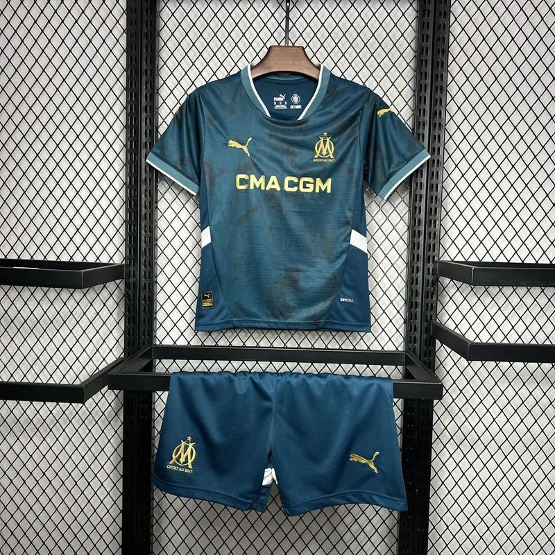Marseille Soccer Jersey Away Kids Kit Jerseys+Shorts 2024/25