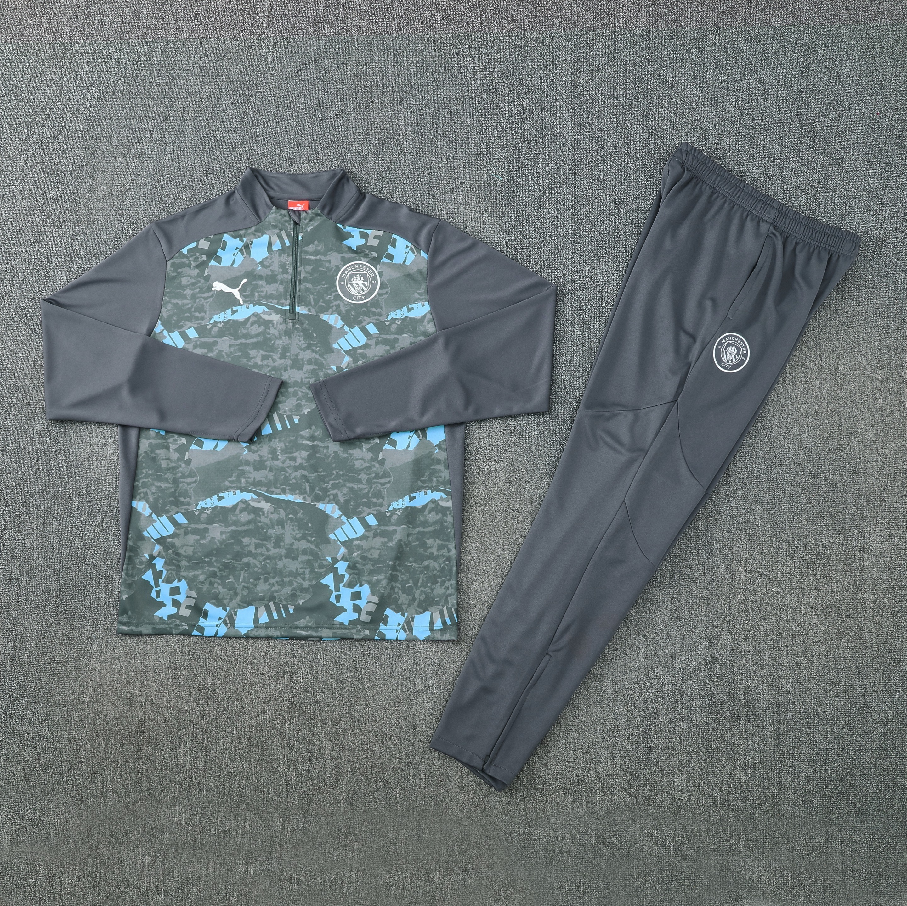 Manchester City Authentic Training Kit (Sweatshirt+Pants) Grey 2025/26 - Player Version