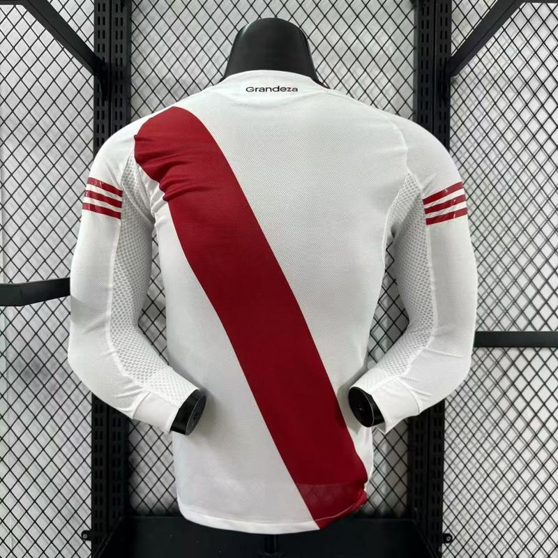 River Plate Authentic Soccer Jersey Home Long Sleeve Shirt 2025/26