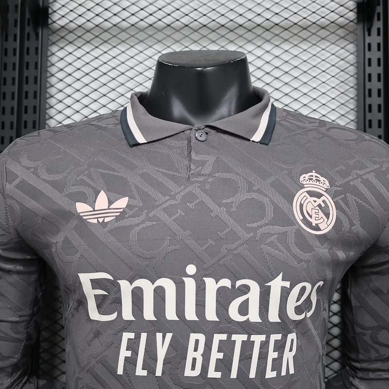 Real Madrid Authentic Soccer Jersey Third Away Shirt Long Sleeve 2024/25