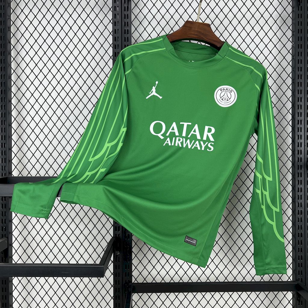 PSG Soccer Jersey Green Custom Long Sleeve Shirt 2025/26