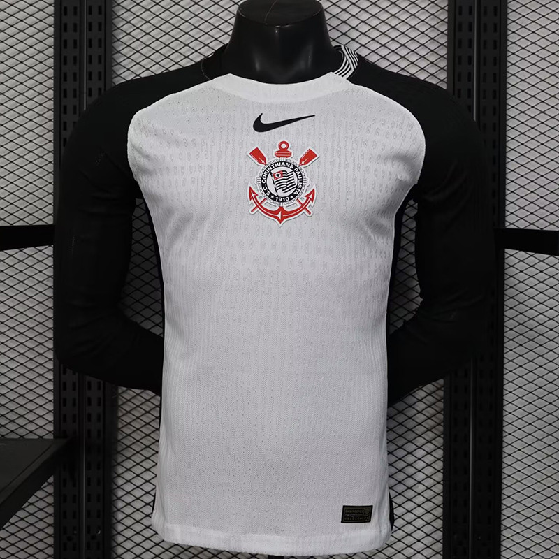 Corinthians Authentic Soccer Jersey Home Long Sleeve Shirt 2025