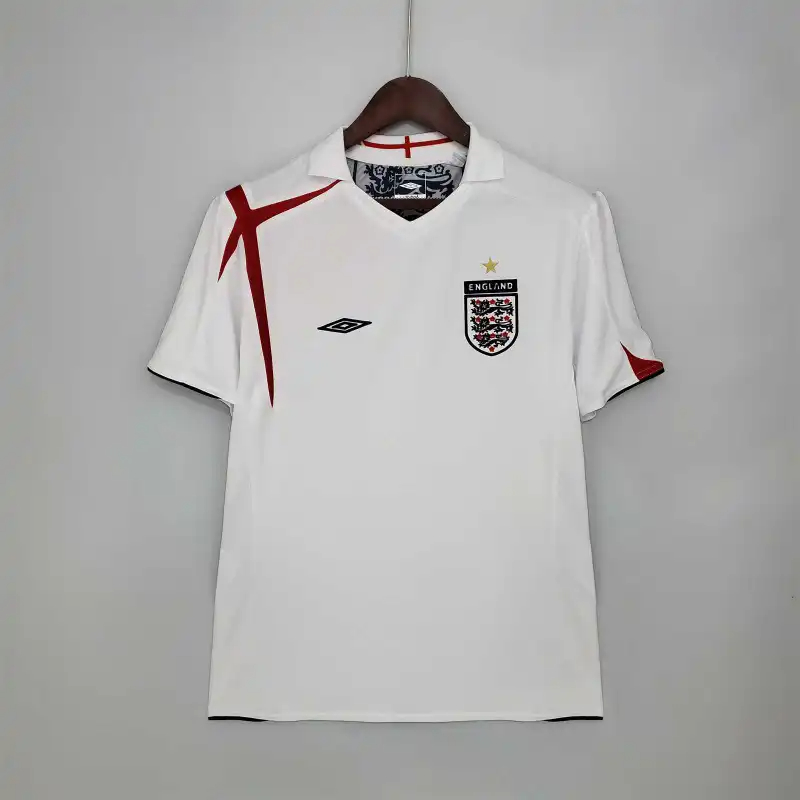 England Retro Soccer Jersey Home Custom Shirt World Cup 2006