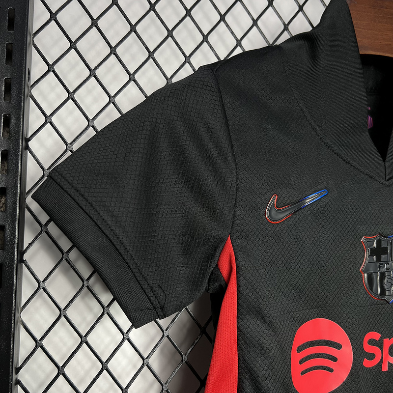 Barcelona Soccer Jersey Away Custom Kids Kit Jersey+Shorts 2024/25 Spotify Logo Without Text