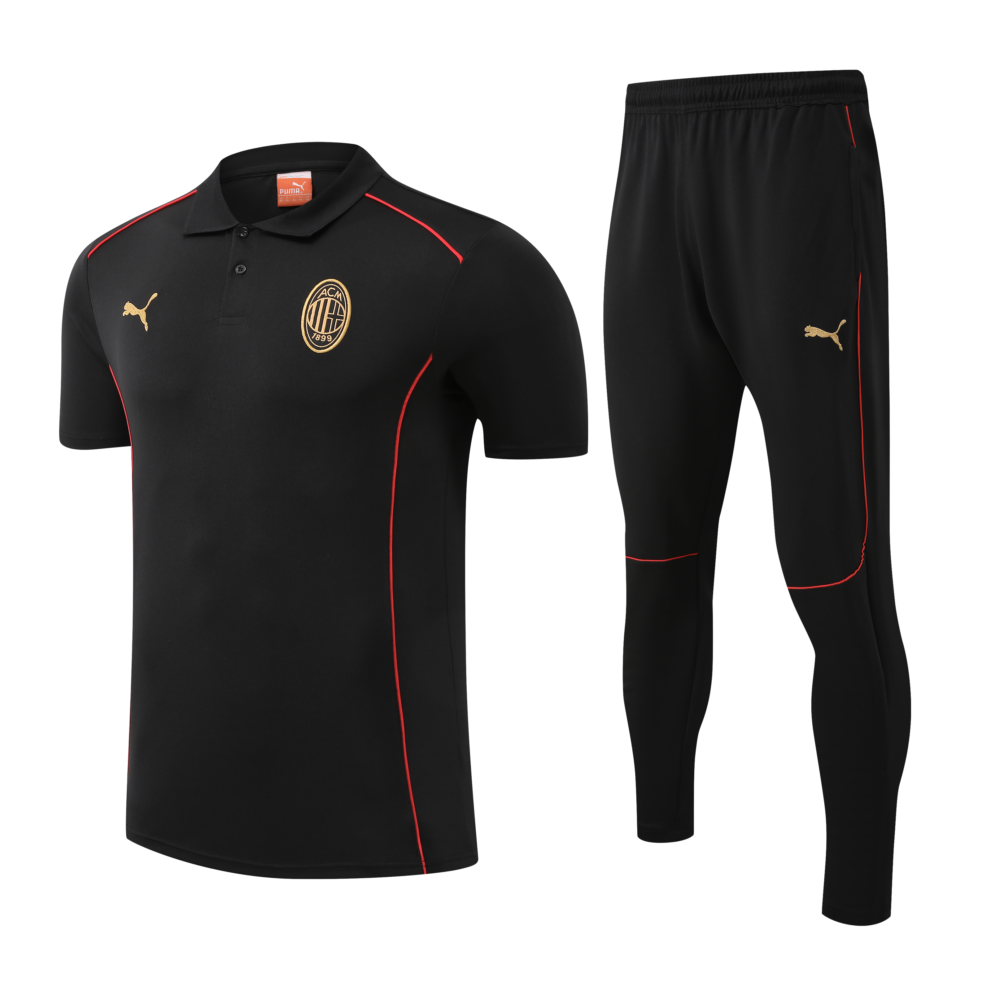 AC Milan Training Kit (Polo+Pants) Black 2025/26