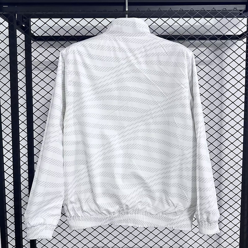 Real Madrid Reversible Double-Sides Windbreaker Jacket White&Gray 2025-26