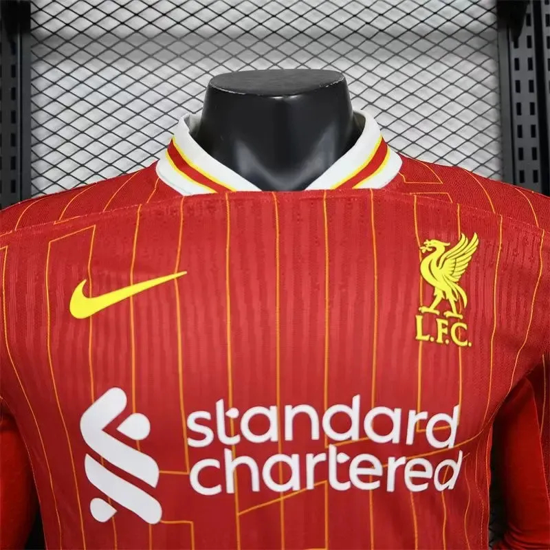 Liverpool Authentic Football Jersey Home Long Sleeve Shirt 2024/25