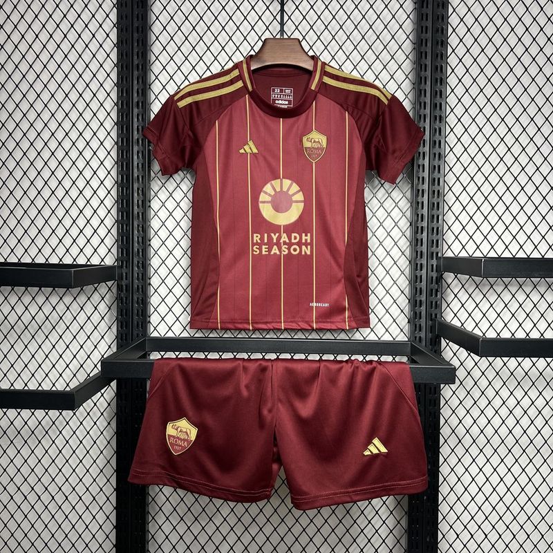 Roma Soccer Jersey Home Kids Kit Jersey+Shorts 2024/25